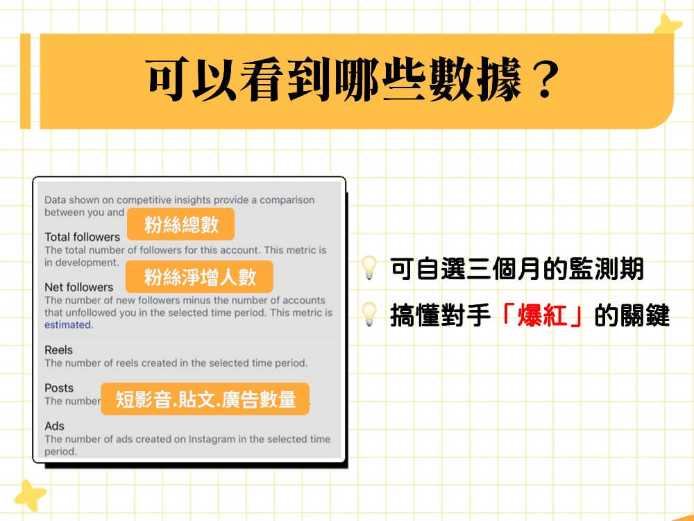 可以看到哪些數據？